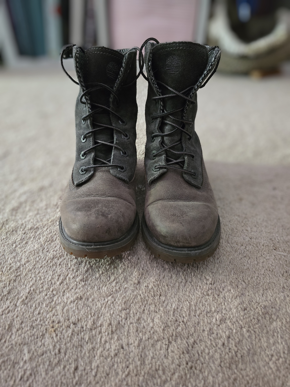 Timberland Harris Tweed Leather Fold-Down Collar Lace-Up Boots - Picture 2 of 8